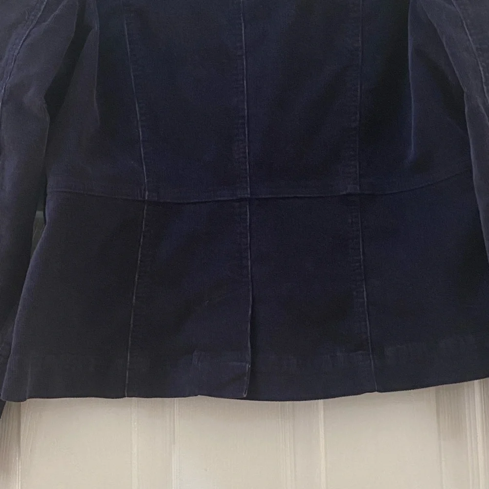 Navy Blue Corduroy Stretch Blazer / Jacket, St. John’s Bay, Size Women’s XL - Picture 8 of 10